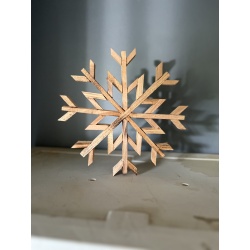 FF-110 10&quot; JAVI &quot;Let it Snowflake&quot; Oversize Wooden Cedar Snowflake